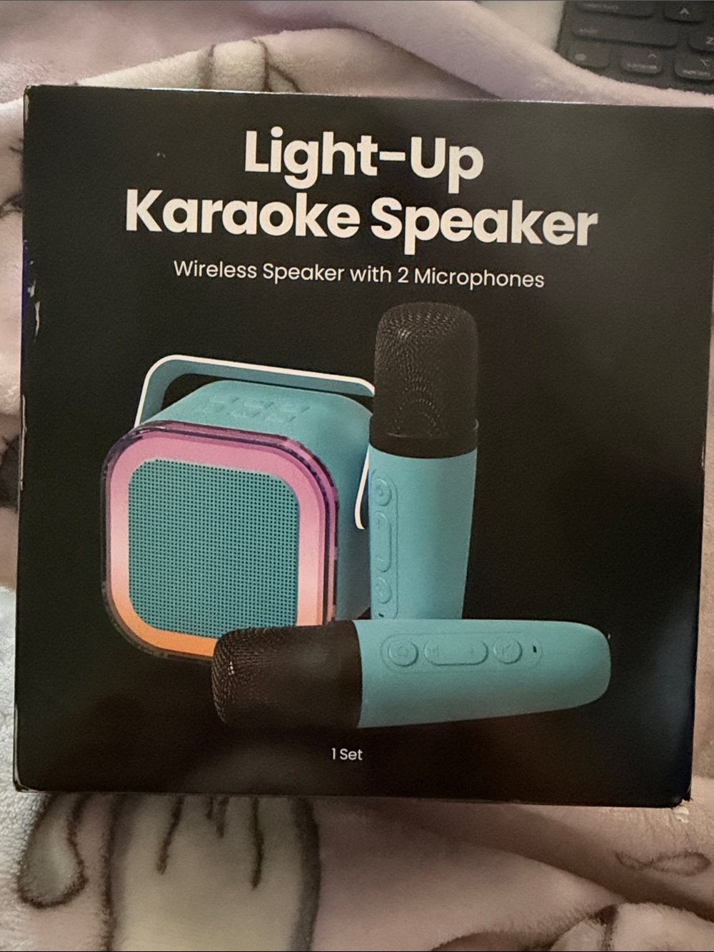 Light up Karaoke speaker with microphones